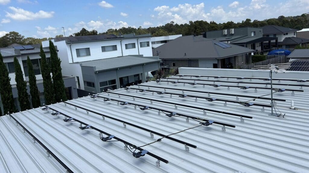 Solar panels on the roof of a house.