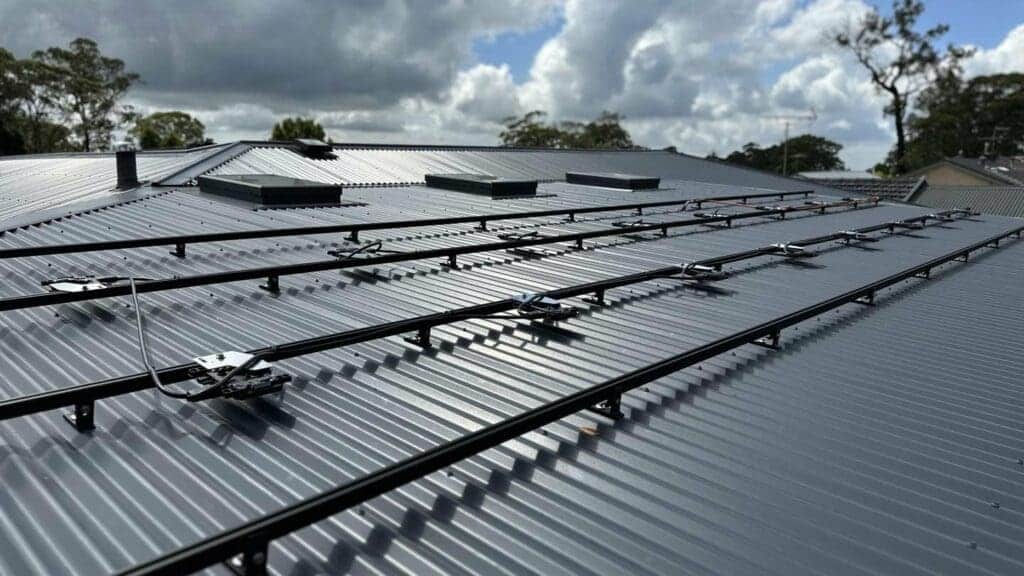 Solar panels on the roof of a house.