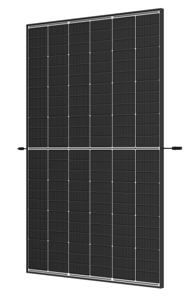 A black solar panel on a white background.