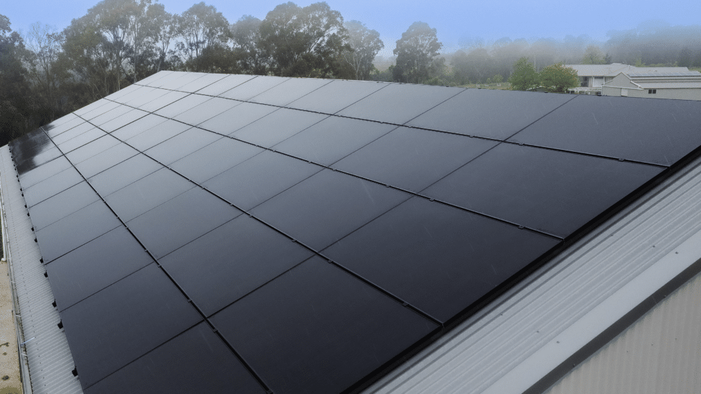 Solar panels on roof.