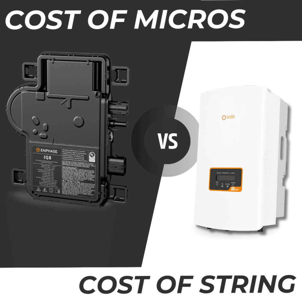 Comparison of microinverter versus string inverter costs for solar panel systems.